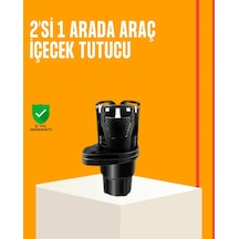 Hubrendy Tekno Oto Bardak Tutucu 360 Döner Çift Bölmeli Karbon Fiber Tasarım