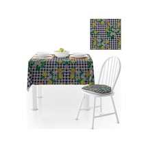 Limon Ağacı Desenli Dijital Baskılı Petek Dokuma Masa Örtüsü 140x220