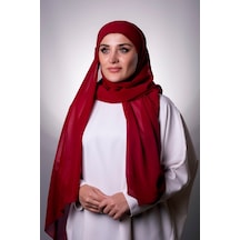 Hürrem Bone Bordo Pratik Hazır Geçmeli Bone Şal Şifon Çapraz 2001_16