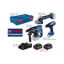 Bosch Gbh 187-LI Kırıcı Delici + Gws 18V-10 Taşlama Makinesi + Gsr 18V-50 Delme/Vidalama 3 Lü Set