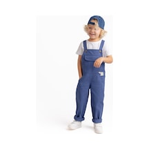 Oliven The Kid Unisex Gabardin Salopet Mavi Mavi