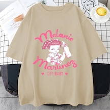 Flood Of Style Yeni Melanine Martinez Cry Bebek Grafik T Shirt Erkek Kadın Sevimli Komik Kısa Kollu T-shirt Bej