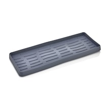 Silikon Sabunluk Organizer, Sabunluk Altlığı, Sıvı Sabun Standı Antrasit 26x10 Cm 12 Izgara