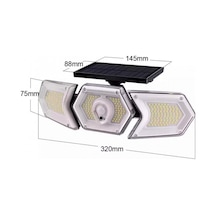 Solar Güneş Enerjili Geniş Açılı Çift Kanat 254 Led 3 Modlu Bahçe N11.4341