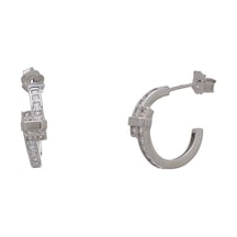 925 Ayar Gümüş Zirkon Taşlı Kadın Halka Küpe Gümüş