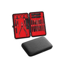 Gaman Profesyonel Paslanmaz Çelik Kutulu Manikür Pedikür Seti Siyah 18'li