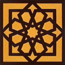 Armada Çini 20x20 Cm Sp 101 Kahve Türk Yıldızı Kütahya İznik Çini