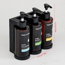 3pcs-amber-duş Şampuan Dispenseri Seti 3x300ml Duvara Monte Pompa Şampuan Kremi Vücut Konteyner Dispenseri Tutucu İle