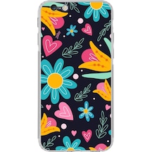 Apple Uyumlu iPhone 6s İle Retro Color 1 Kamera Korumalı Şeffaf Kılıf