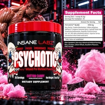 Insane Labz Psychotic Preworkout Cotton Candy 35 Servis Aromalı