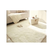 Sarar Dream House Peluş Halı Yumuşak Krem Yolluk