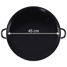 Emaye Kavurma Sacı 45 Cm Sülale Boy Siyah