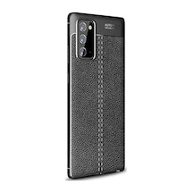 Galaxy Note 20 İçin Kılıf Deri Dokulu Silikon Siyah Galaxy Note 20 İle Uyumlu Kılıf - Siyah 50 x 22