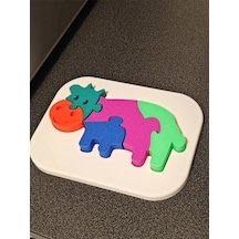 Çocuklar İçin Eğitici Puzzle - Renkli İnek Temalı Puzzle