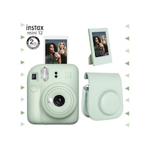 Fujifilm Instax Mini 12 Fotoğraf Makinesi + Çerçeve + Deri Kılıf Seti Yeşil