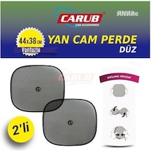 Carub Vantuzlu Yan Cam Perdesi Düz Siyah Cam Güneşliği 2 Adet