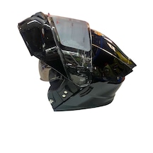 Proyou Çene Açılır Güneş Vizörlü Kask Metal Siyah