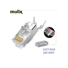 Molix Cat7 100 Adet Jack Konnektör Cat 7 Konnektör 100 Lük Paket