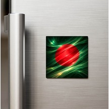 Bangladeş Bangladesh Abstract Ülke Bayraklı Buzdolap Magneti - 9x9 Cm