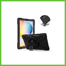 Bezos Samsung Galaxy Uyumlu P610 Tab S6 Lite 10.4 Kılıf Amazing Tablet Kapak - Siyah Dmc