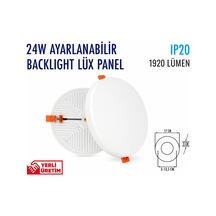 Lampist 24w Çerçevesiz Ayarlanabilir Lüx Led Panel 6500k