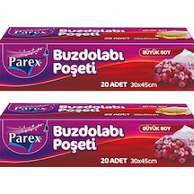 20'li Buzdolabı Poşeti Büyük Boy 30 X 45 Cm İkili Paket