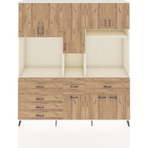 Hyperion Dolap 10 Raflı 6 Çekmeceli 8 Kapaklı 220x44x243 Aytaşı-çam/çam Çok Renkli