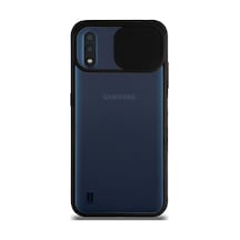 Samsung Galaxy Uyumlu M01 Kapak Lensi Açılır Kapanır Kamera Korumalı Silikon Kılıf