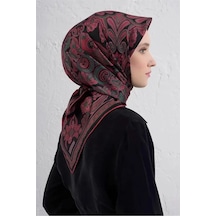 Armine Sura İpek Eşarp -2025/2026 -9421 Siyah, Kırmızı
