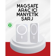 Şık Tasarımlı Magsafe Araç Telefon Tutucu Type-c Girişli Gri