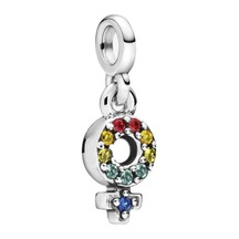 Nur Silver Rengarenk Kadın Sembol Me Gümüş Charm Nur-bl00128
