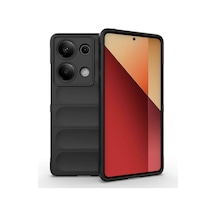Xiaomi Redmi Note 13 Pro 4g Kılıf Kamera Korumalı Esnek Silikon Parmak Şeritli Pazarplus Siyah