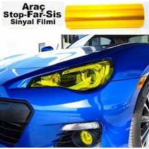 Tiger Marketing Sarı Stop Far Filmi Folyosu Kaplama Şeffaf Dayanıklı Kaliteli 1 Metre