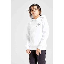 Apinx Logosu K Pop Korece Idol Baskılı Unisex Çocuk Sweatshirt Beyaz