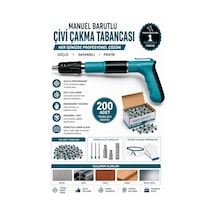 Staxx Stxcv200 Manuel Barutlu Çivi Çakma Tabancası Beton Çelik Mekanik Çivi Tabancası 200 Adet Çivi
