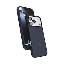 Apple iPhone Uyumlu  17 Pro Uyumlu Regal Magsafe Standlı Kapak - Lacivert