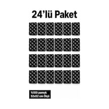 Herşeynota 24 Lü Siyah Çapa Desenli Fular Seti %100 Pamuk 52x52 Cm Günlük Kullanım Etkinlik Aksesuarı Çok Renkli
