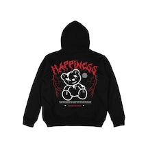 Happines Teddy Siyah Oversize Unisex Kapüşonlu Sweatshirt Hoodie Happines Teddy Siyah Oversize Unisex Kapüşonlu Sweatshirt Hoodie