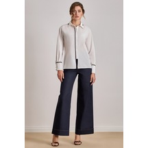 Relax Fit Beyaz Poplin Gömlek Beyaz