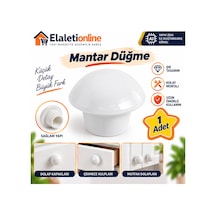 Mantar Düğme Metal Beyaz Yuvarlak Mobilya Mutfak Çekmece Çocuk Odası Dolap Kulpu Kulpları Kulbu Beyaz - 925624353 Beyaz