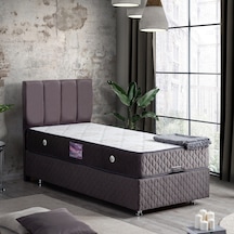 Setaymobilya Baza, Tetra Antrasit Tek Kişilik Baza + Başlık + Deluxe Yatak