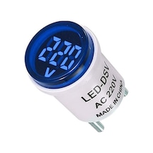Ac 220v Voltmetre Yuvarlak Mavi Eu Plug Prize Takılabilir Fiş Gerilim Şebeke Test Led Voltaj Göster