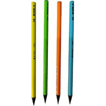 Kurşun Kalem 4 Adet Black Neon Hb Siyah Kurşun Kalem Black Neon Desenli Hb Kalem Yerli Üretim