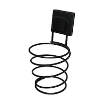 Siyah Metal Fön Makinesi Askısı, Kare Macun Yapışkanlı, 10x11x15 Cm Diğer