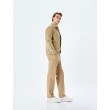 Koton Normal Bel Chino Cep Detaylı Straight Fit Fitilli Kadife Pantolon Kahverengi 5wam40087hw Kahve