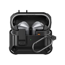 Samsung Galaxy Buds 3 Pro, Buds 3 Ve Buds 3 Fe İle Uyumlu Mandallı Kapak Kilit Sistemli Mat Dokulu Darbelere Dayanıklı Premium Silikon Kılıf