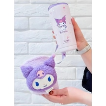 Sanrio Lisanslı Kuromi Paslanmaz Çelik Bardak Dekoratif Kılıflı 550 Ml Çok Renkli