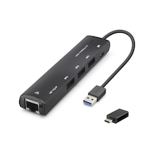 Usb Type-c 3.2 Gen1 Hub Gigabit Lan 4 Port 5 Gbps Siyah Hdx7897