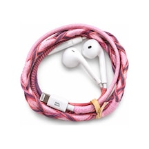 Renkli Örgülü Kulaklık Apple iPhone Uyumlu Pembe Bordo Çok Renkli Kablolu İp Örgülü Kulaklık İplikli Apple iPhone Uyumlu 11-12-13-14-pro Ve Max -base  Uyumlu Çok Renkli Mikrofonlu,ses Kontrollü Apple İos  Uyumlu 2025 Pro Kulaklık