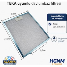 2 Adetteka 81460012 Uyumlu Davlumbaz Yağ Filtresi 270x350 Mm Alüminyum Metal Filtre Enerji Sınıfı A Çok Renkli